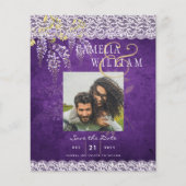 Papier Joli Mariage de dentelle WISTERIA violet rustique (Devant)