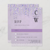 Papier Joli moderne Wisteria dentelle violet mariage RSVP (Devant / Derrière)