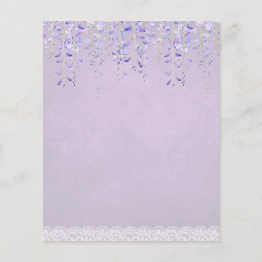 Papier Joli moderne Wisteria dentelle violet mariage RSVP (Dos)