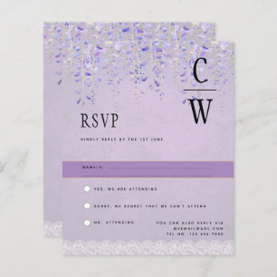 Papier Joli moderne Wisteria dentelle violet mariage RSVP