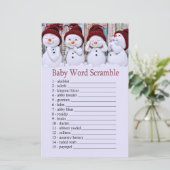 Papier Joli Noël Snowman Baby jeu de mots scramble (Debout devant)