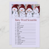 Papier Joli Noël Snowman Baby jeu de mots scramble (Devant / Derrière)