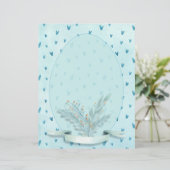 Papier Joli Pastel Blue Hearts Aquarellerie (Debout devant)