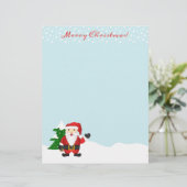 Papier Joli Père Noël de dessin animé Joyeux Noël (Debout devant)