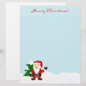 Papier Joli Père Noël de dessin animé Joyeux Noël (Devant / Derrière)