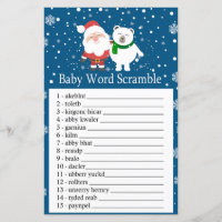 Joli père Noël et ours polaire Bébé mot jeu brouil