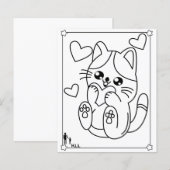 Papier Joli petit chat coloriage (Devant / Derrière)