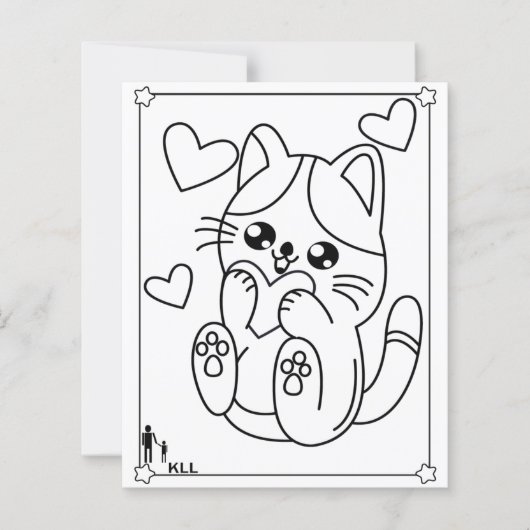 Papier Joli petit chat coloriage (Devant)