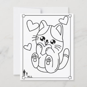 Papier Joli petit chat coloriage