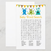 Papier Joli Petit Monstres Baby shower Mot de recherche J (Devant / Derrière)