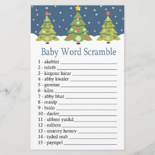 Papier Joli sapin de Noël Bébé mot scrambule jeu