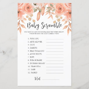 Papier Jolie aquarelle Mot de ressort Baby shower de cour