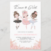 Papier Jolie Ballerinas Ballet Anniversaire Fête Invitati (Devant)