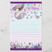 Papier Jolie Brunette Sirène Temps Capsule Message (Devant)