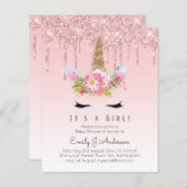 Papier Jolie en rose C'est une fille - Baby shower Unicor (Devant / Derrière)