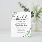 Papier Jolie Eucalyptus Green Invitation à la douche nupt (Debout devant)