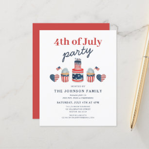 Papier Jolie fête du 4 juillet rouge, blanc et bleu