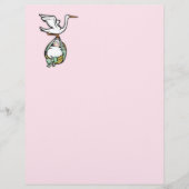 Papier Jolie fille de bébé rose (Devant)