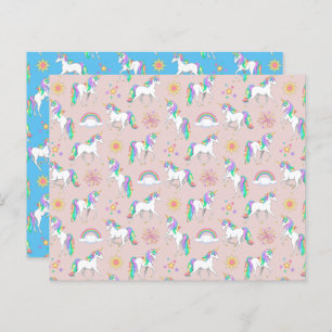 Papier Jolie licorne arc-en-ciel