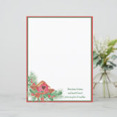 Papier Jolie maison d'oiseaux aquarelle Noël (Debout devant)