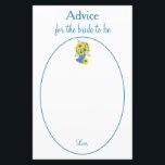 Papier Jolie Mariée de tournesol pour être conseil<br><div class="desc">Avec une jolie illustration de tournesol bleu et jaune, cette mariée pour être des cartes de conseil présente un beau texte bleu dans un cadre circulaire bleu et blanc. Utilisez les modèles pour une personnaliser facile. Commandez les vôtres dès aujourd'hui ! Conception de l'invitation : WeddingsbyRhoadie Oeuvres d'art florales : AMBillustrations...</div>