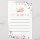 Papier Jolie Rose Princesse Tiara Conseil Floral Pour Mam (Devant)