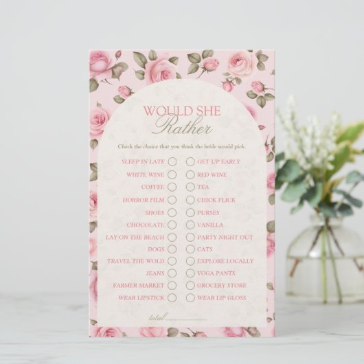 Papier Jolie Rose Voudrait-Elle Plutôt Fête des mariées J (Debout devant)