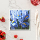 Papier Jolie serviette bleue en iris (En situation)