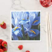 Papier Jolie serviette bleue en iris (En situation)