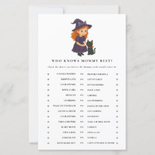 Papier Jolie Sorcière Halloween Baby shower Activité Jeu