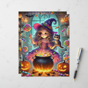 Papier Jolie sorcière Whimsical Halloween Traite Scrapboo