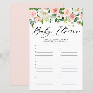 Papier Jolies fleurs Baby Items Baby shower Jeu