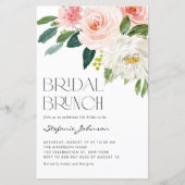 Papier Jolies fleurs d'aquarelle Invitation Brunch nuptia (Devant)