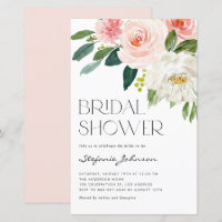 Jolies fleurs d'aquarelle Invitation douche nuptia