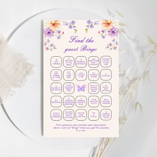 Papier Jolies Papillons Trouver Le Jeu De Bingo Invité