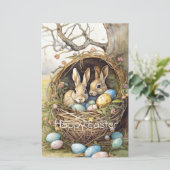Papier Jolis œufs de Pâques de lapin mignon  (Debout devant)