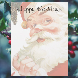 Papier Jolly Santa Claus avec secret, Noël Vintage