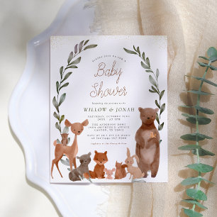 Papier Jote Forest Friends & Greenery Baby shower budgéta