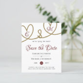 Papier Jouer le noeud sauver la date moderne Bourgogne ro (Debout devant)