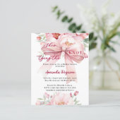 Papier Jouer noeud rose arc Poudre nuptiale invitation (Debout devant)