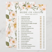 Papier Joues roses florales mariage jeu "Il a dit, elle a (Devant / Derrière)