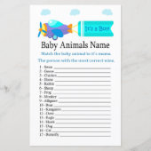 Papier Jouet Aéronefs Bébé Animaux Nom Jeu (Devant)