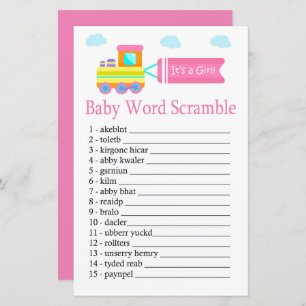 Papier Jouet Train Baby jeu de mots scramble