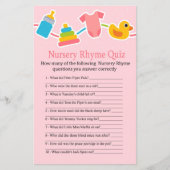 Papier Jouets bébé rose Nursery Rhyme Quiz baby shower je (Devant)