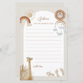 Papier Jouets de Bohême Giraffe Soleil Conseils pour les  (Devant / Derrière)