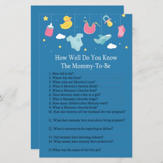 Papier Jouets pour bébés Comment bien connaissez-vous le  (Devant / Derrière)