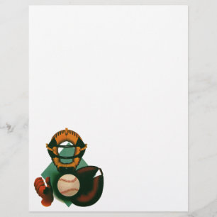 Papier Joueur de baseball vintage, receveur avec gant
