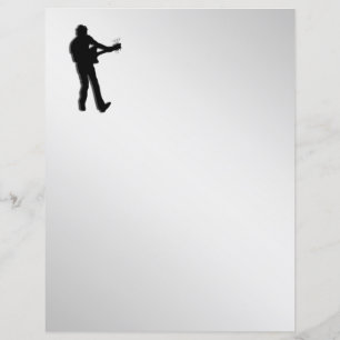 Papier Joueur de guitare argenté