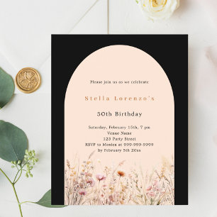 Papier Jour d'anniversaire de budget floral fleur sauvage