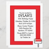 Papier Jour de fête d'anniversaire de thème de peinture r (Devant / Derrière)